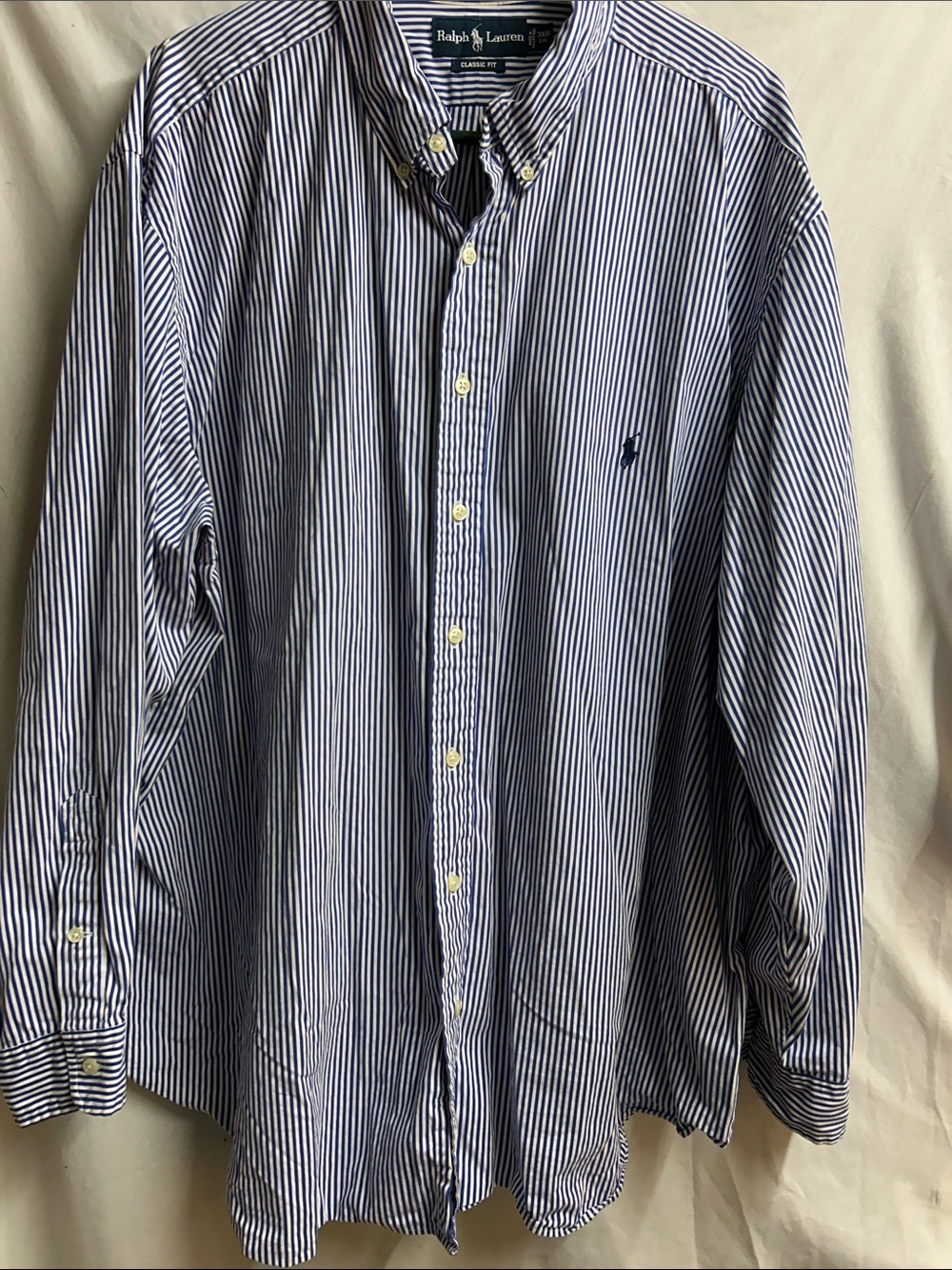 Ralph Lauren Men’s Blue Stripe Button-Down Shirt pmk 013